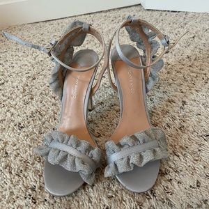 Tony Bianco Katy Silver Ruffle Heels Sandals